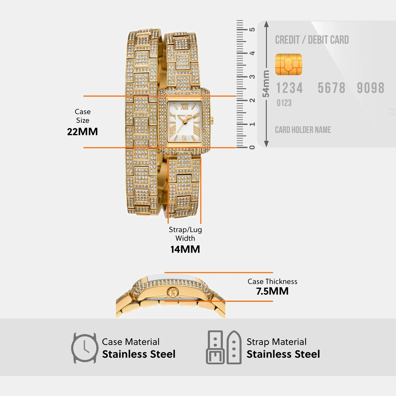 Emery Women Quartz White Dial Analog Stainless Steel Watch MK4835 - Image 8
