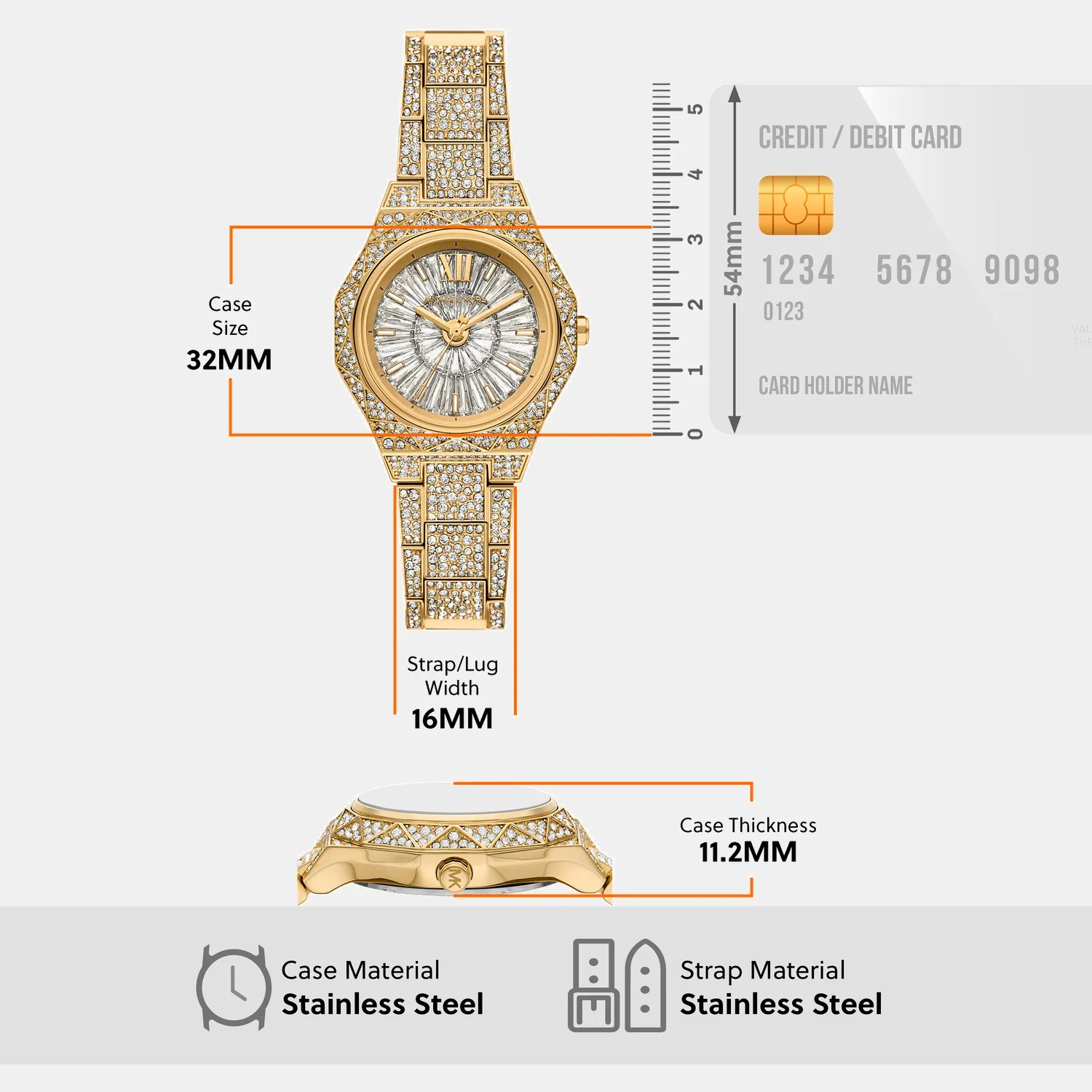 Raquel Women Quartz Silver Dial Analog Stainless Steel Watch MK4890 - Image 5