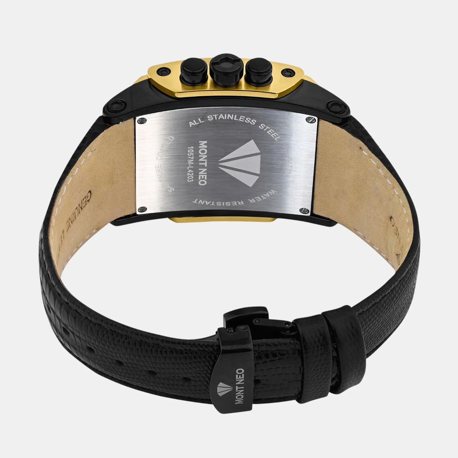 Men Quartz Black Dial Multi-Function Leather Watch G1057M-L4203 - Image 5