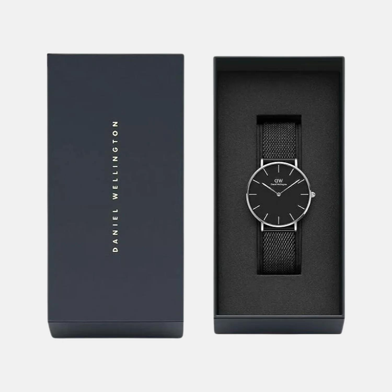 Women Quartz Black Dial Analog Mesh Watch DW00100308 - Image 3