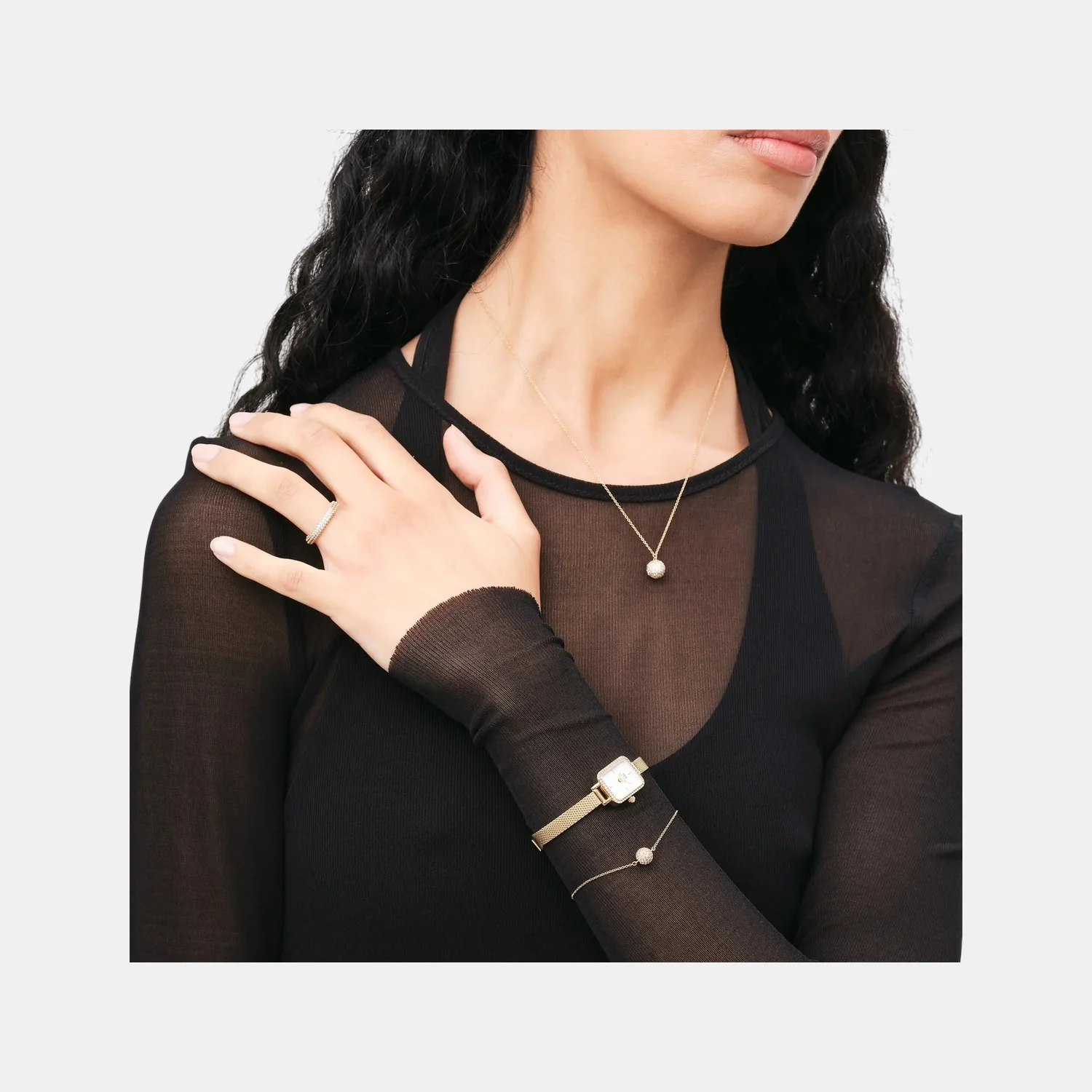 Quadro Mini Women Quartz White Dial Analog Stainless Steel Watch DW00100730K - Image 4