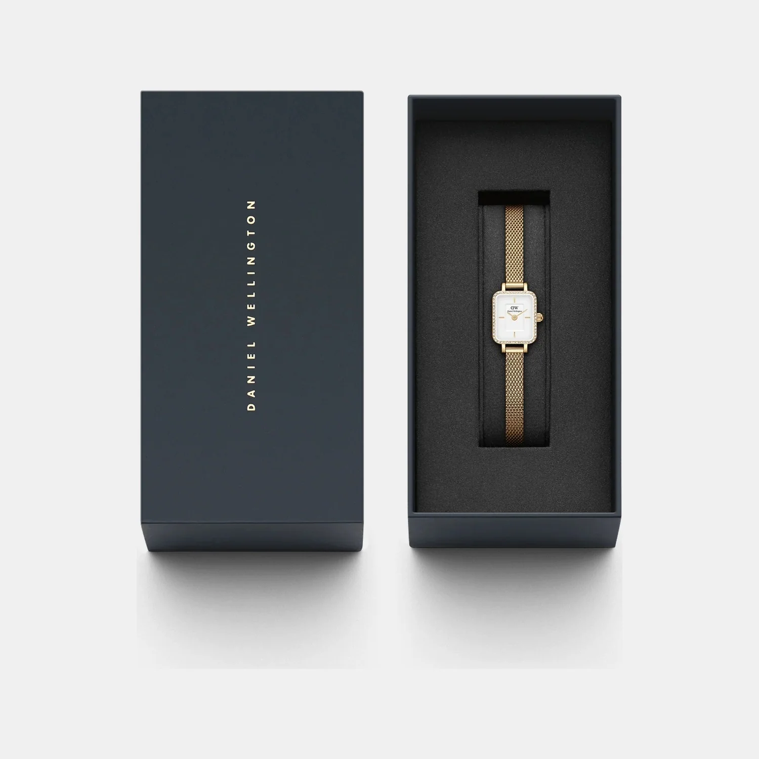 Quadro Mini Women Quartz White Dial Analog Stainless Steel Watch DW00100730K - Image 5