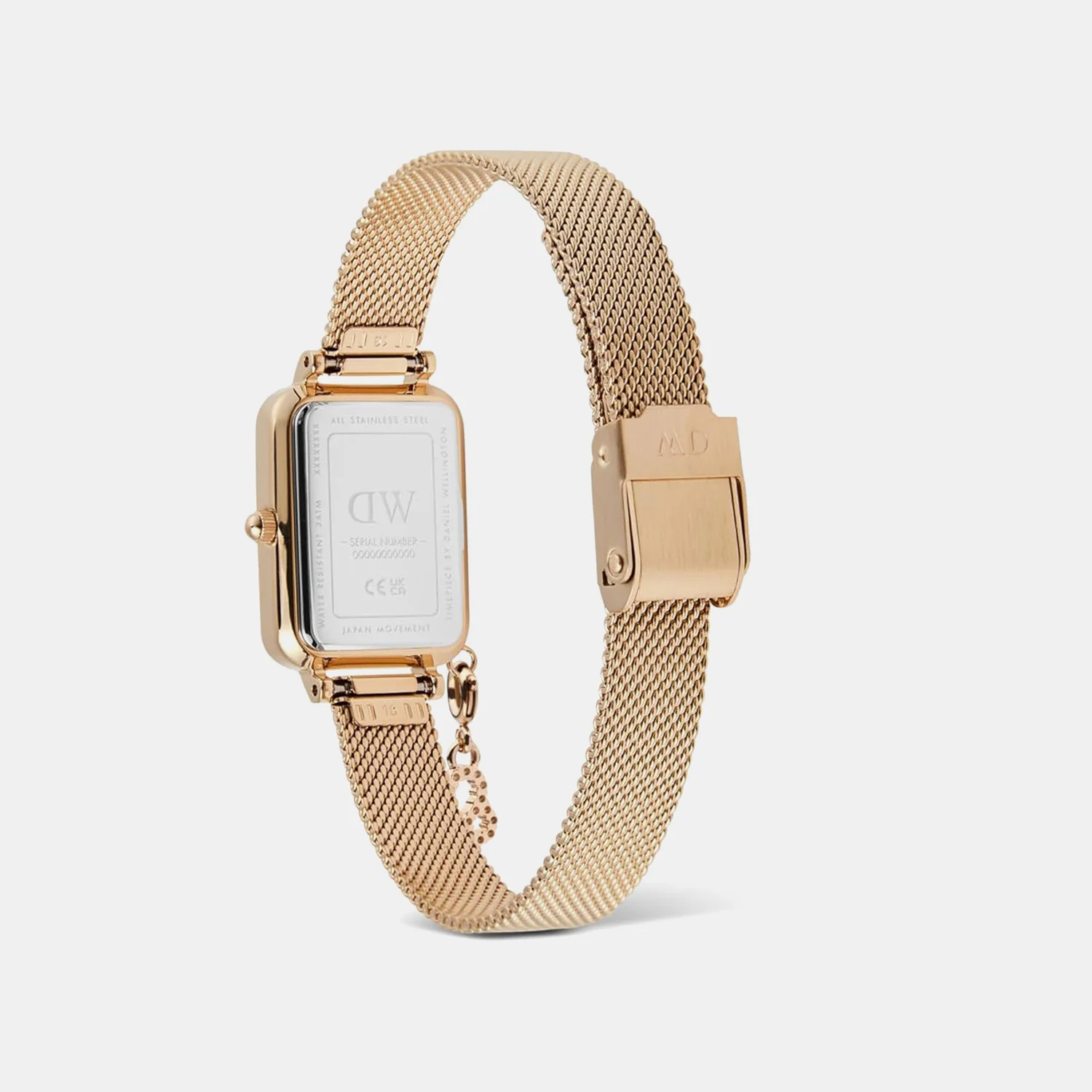 Quadro Women Quartz White Dial Analog Mesh Watch DW00100749K - Image 5