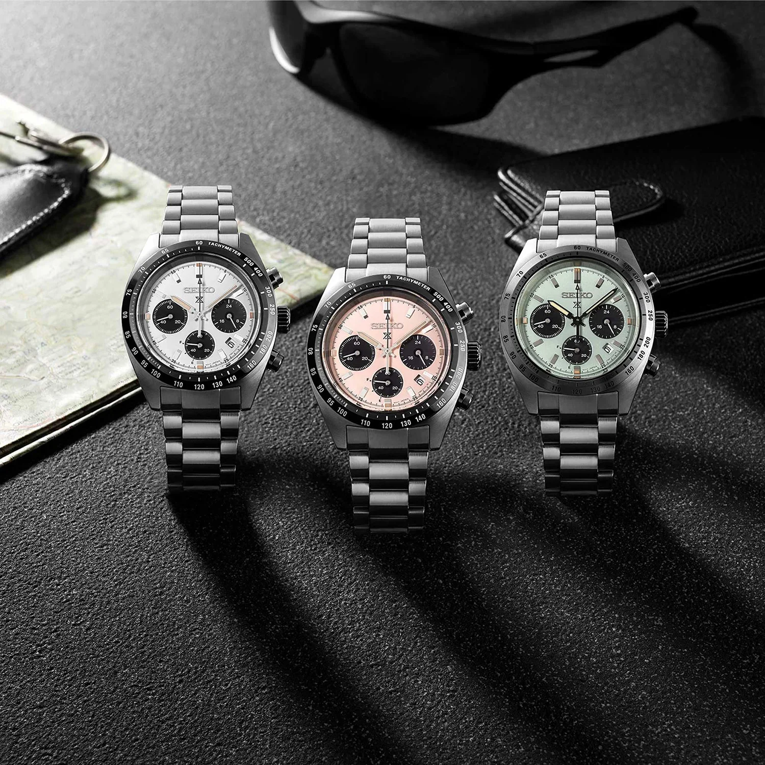 Prospex Men Solar Pink Dial Chronograph Stainless Steel Watch SSC963P1 - Image 3