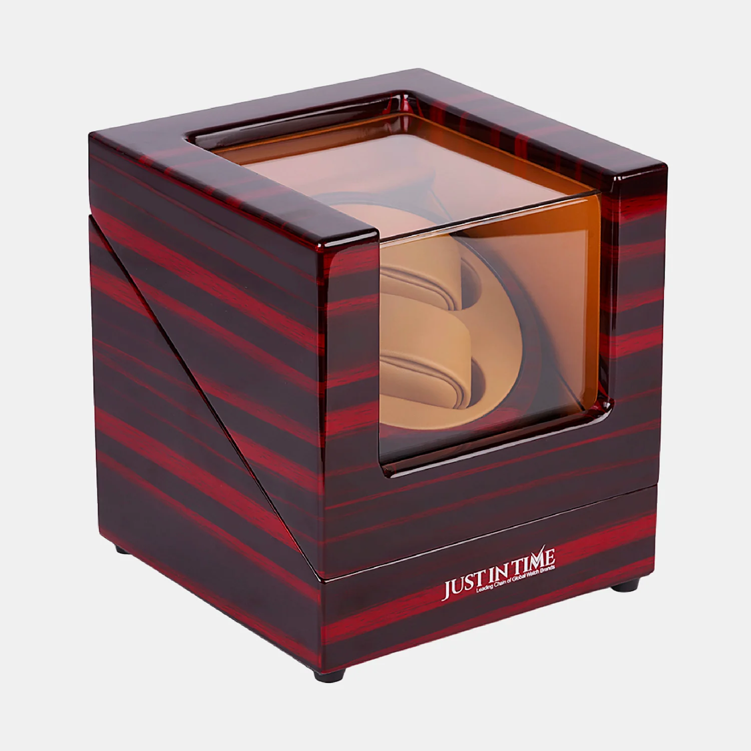 Automatic Red and Beige Two Watch Wooden Winder - Image 3