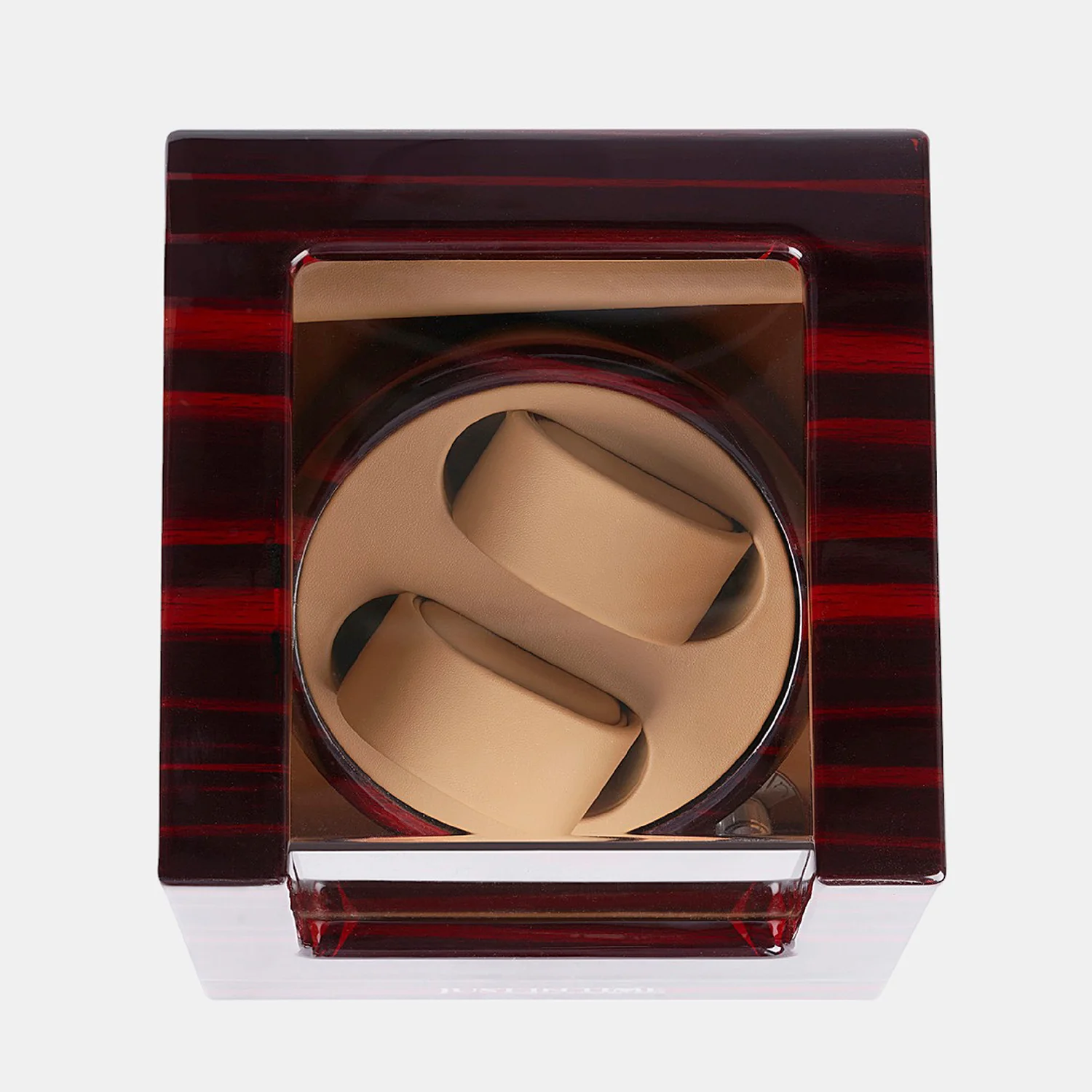 Automatic Red and Beige Two Watch Wooden Winder - Image 4