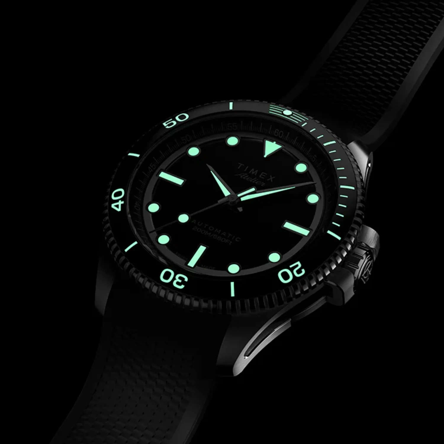 Atelier Marine M1a Men Automatic Black Dial Analog NBR Synthetic Rubber Watch TW2Y726004A - Image 5