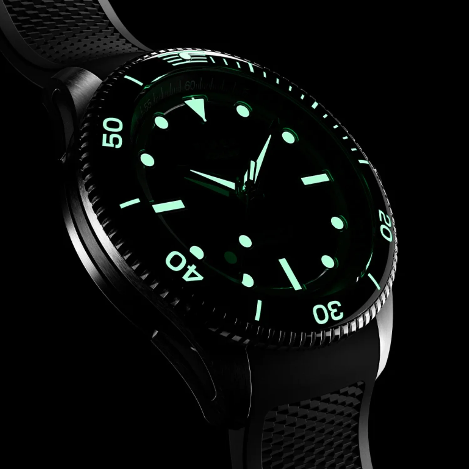 Atelier Marine M1a Men Automatic Black Dial Analog NBR Synthetic Rubber Watch TW2Y726004A - Image 6