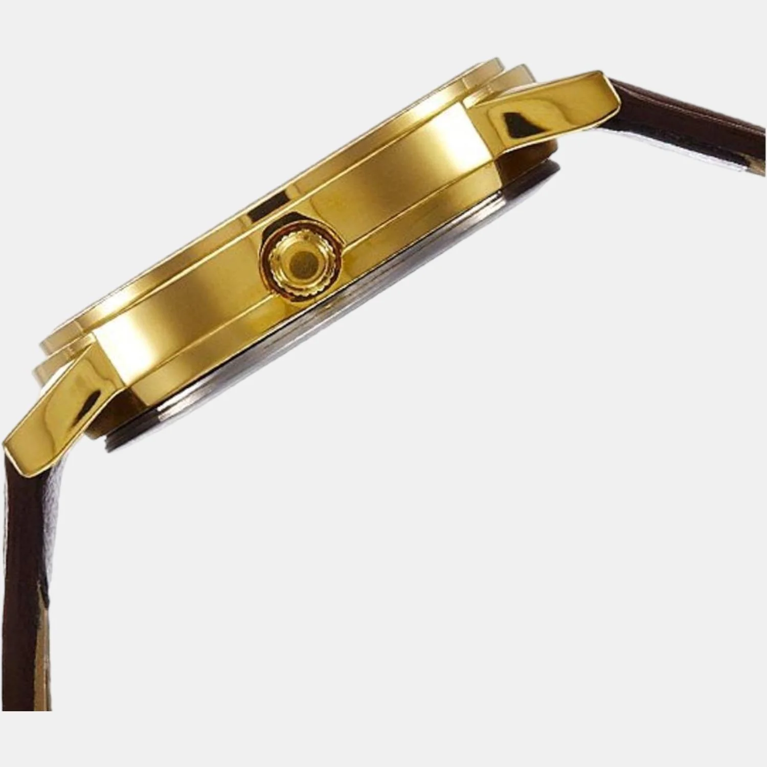 Classics Men Quartz Champagne Dial Analog Leather Watch A301 - Image 3