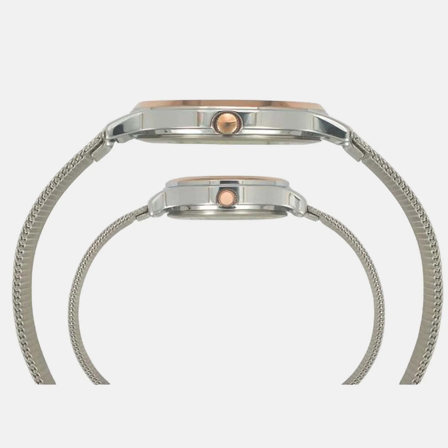 Couple Quartz Silver Dial Analog Stainless Steel Watch TW00PR271 - Image 3