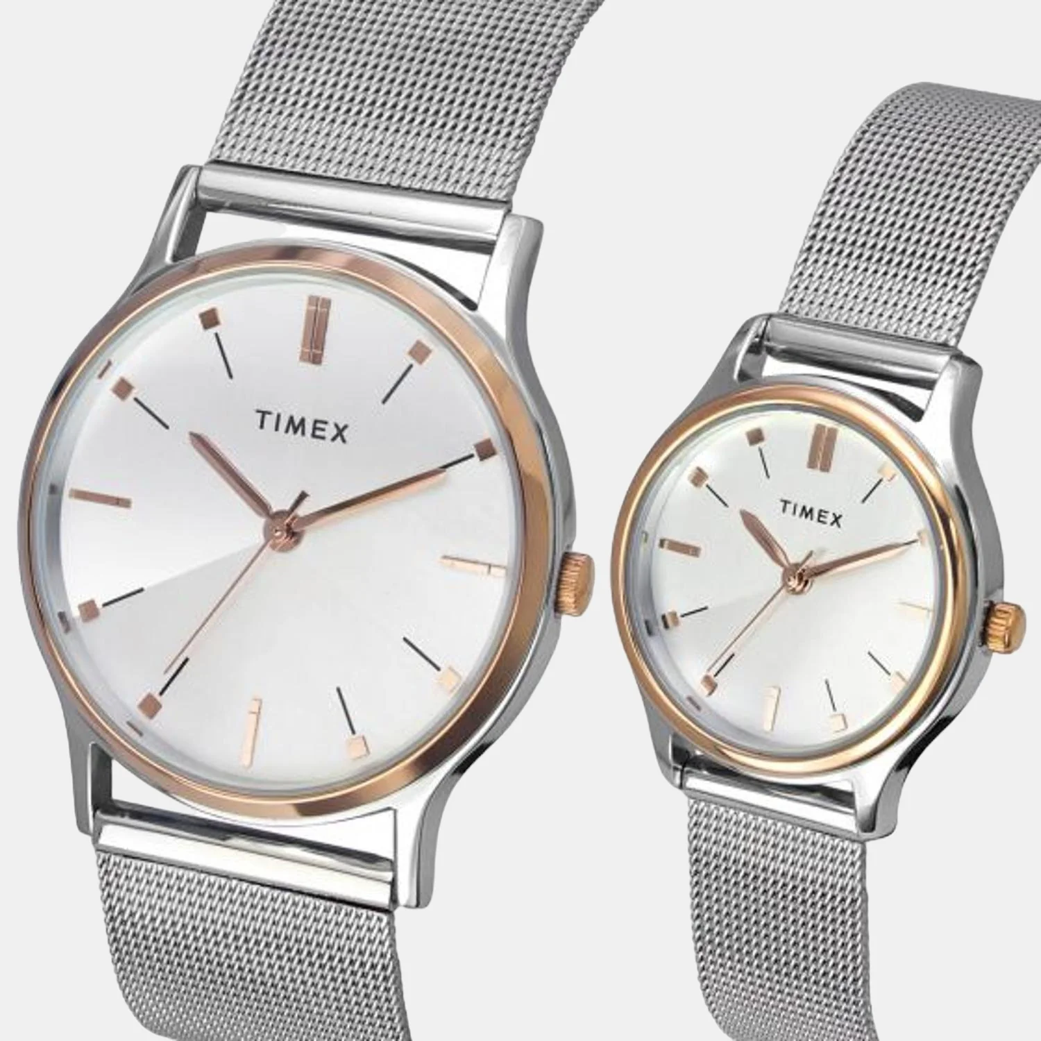 Couple Quartz Silver Dial Analog Stainless Steel Watch TW00PR271 - Image 5
