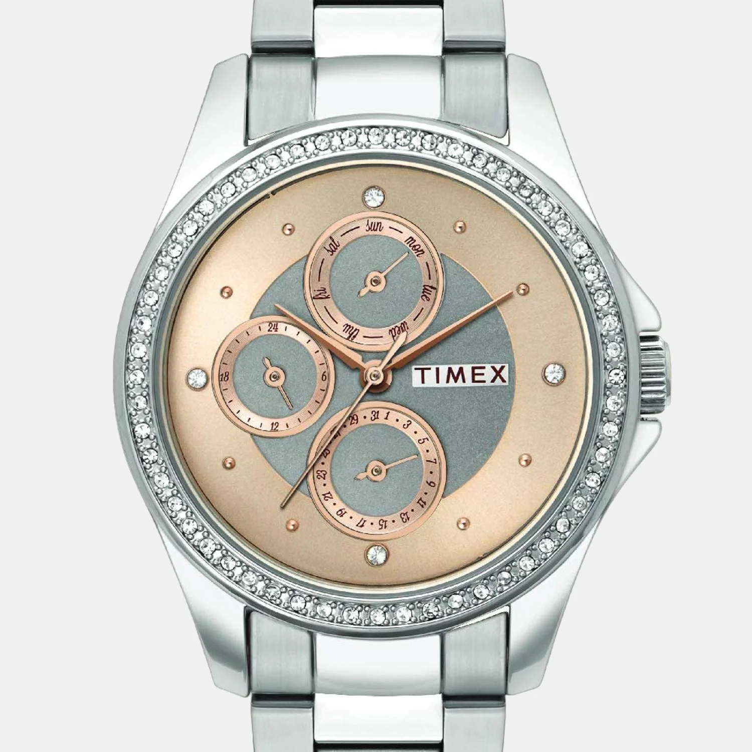 E Class Women Quartz Rose Gold Dial Chronograph Stainless Steel Watch TWEL13000 - Image 4