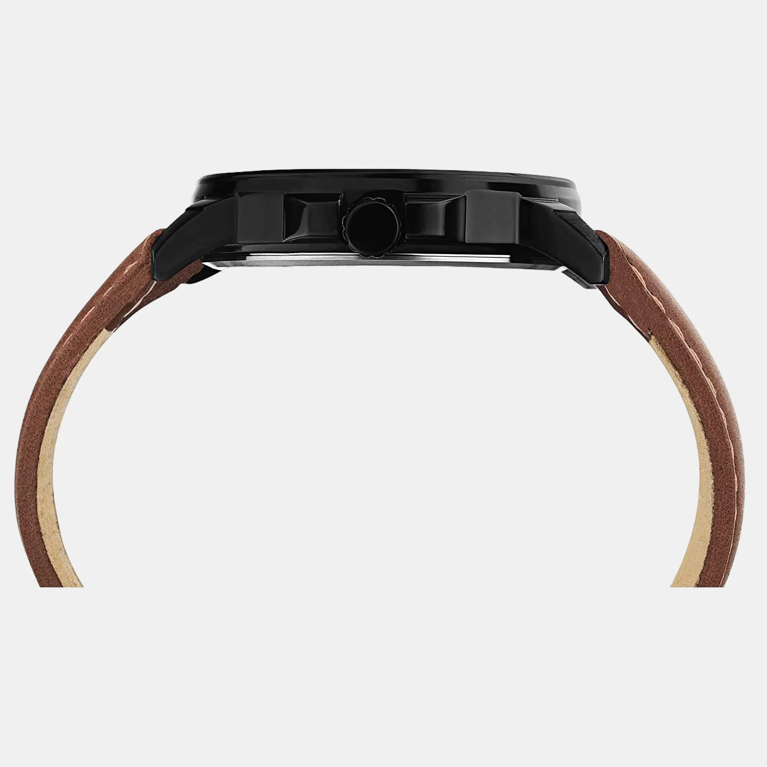 Fashion Men Quartz Black Dial Analog Leather Watch TWEG17212 - Image 4