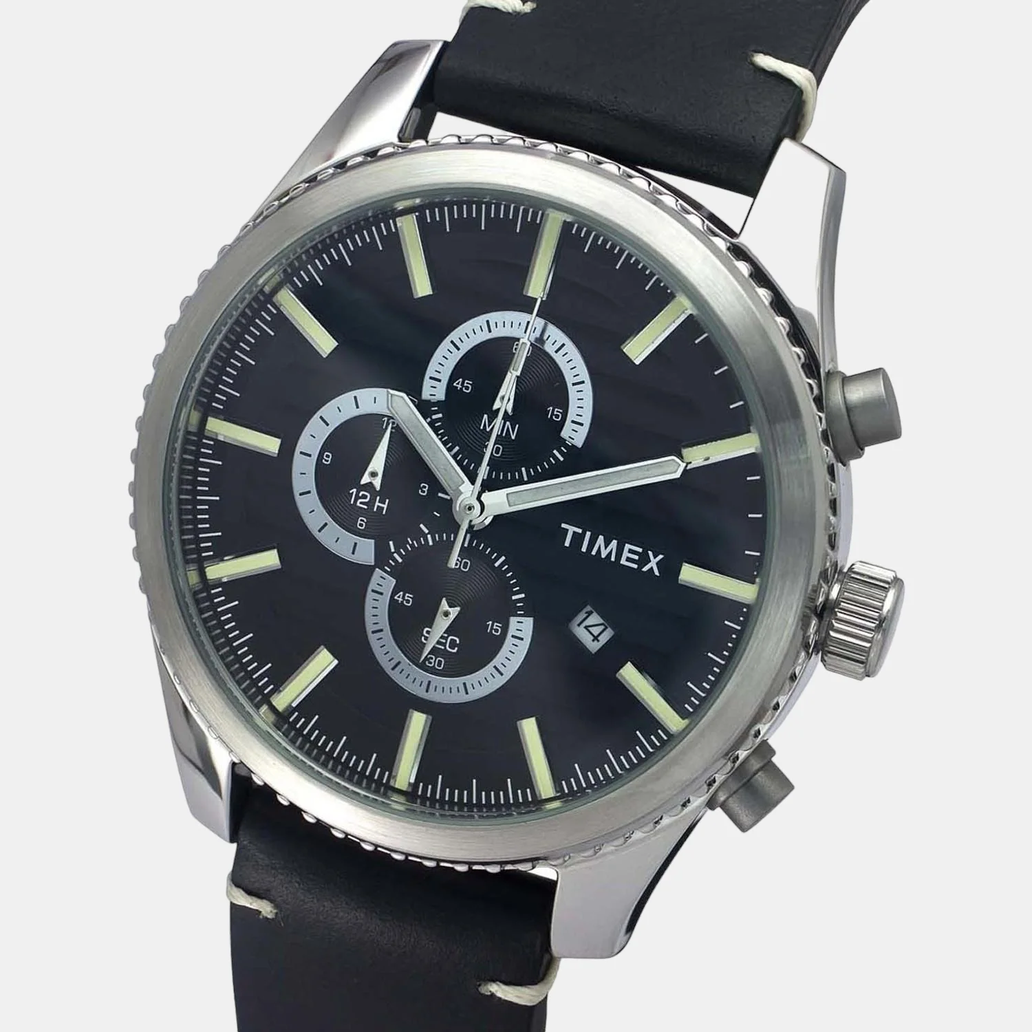 Fashion Men Quartz Black Dial Chronograph Leather Watch TWEG19500 - Image 4