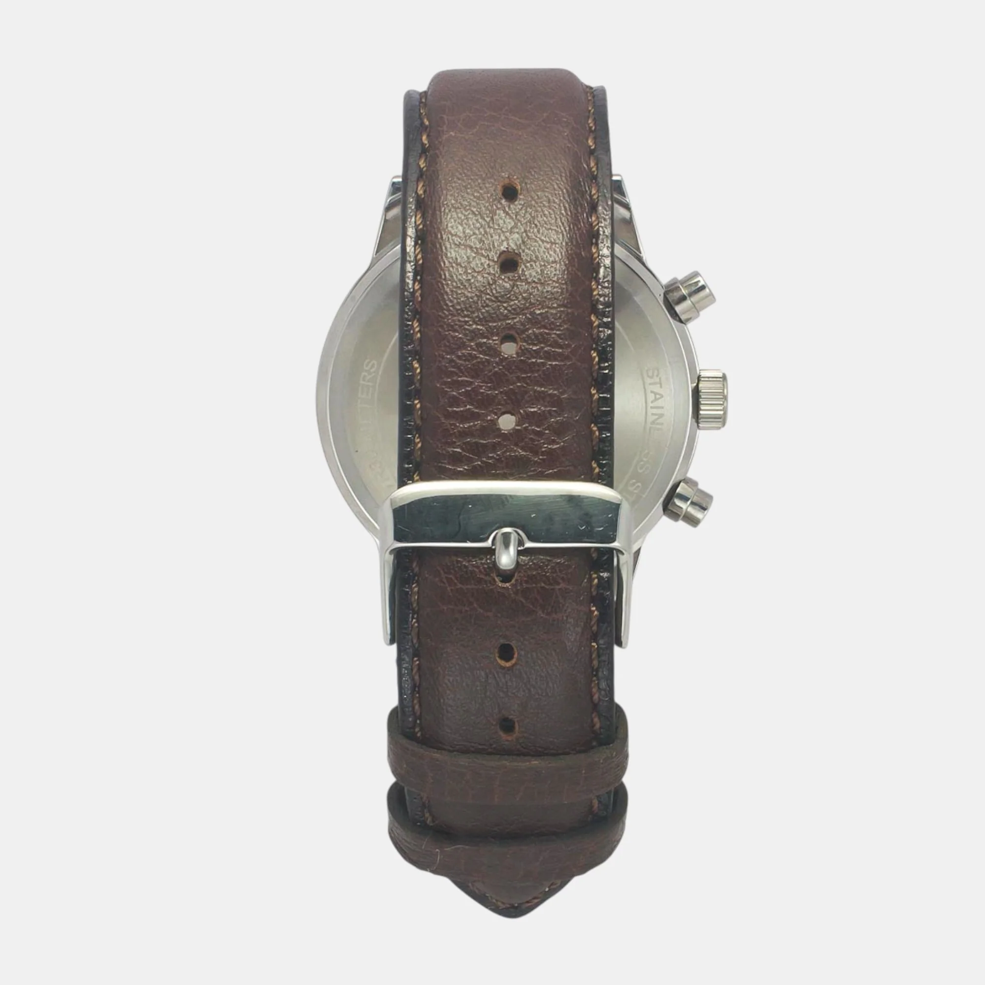Fashion Men Quartz Salmon Dial Chronograph Leather Watch TWEG19930 - Image 5