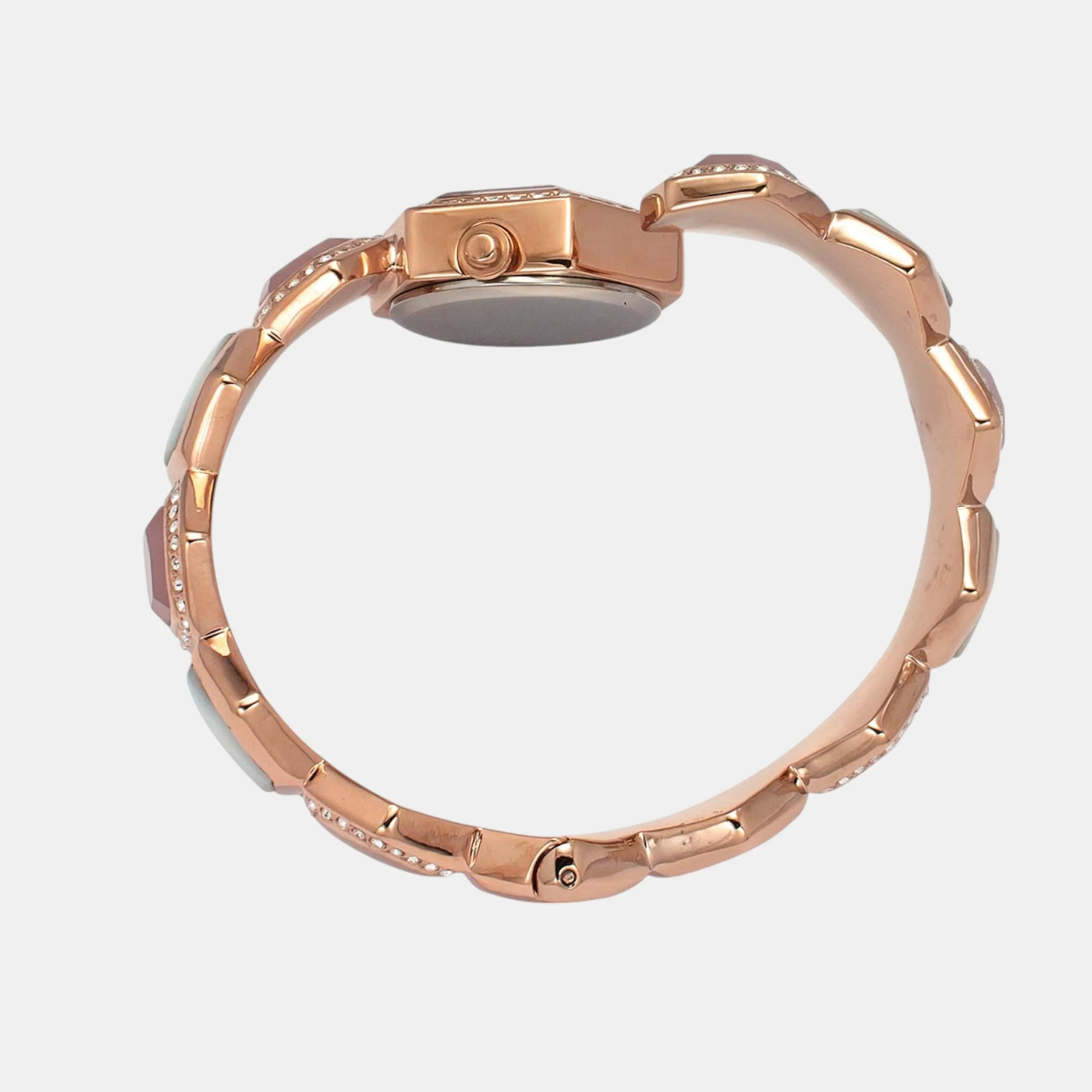 Fria Women Quartz Pink Dial Analog Brass Watch TWEL17903 - Image 3