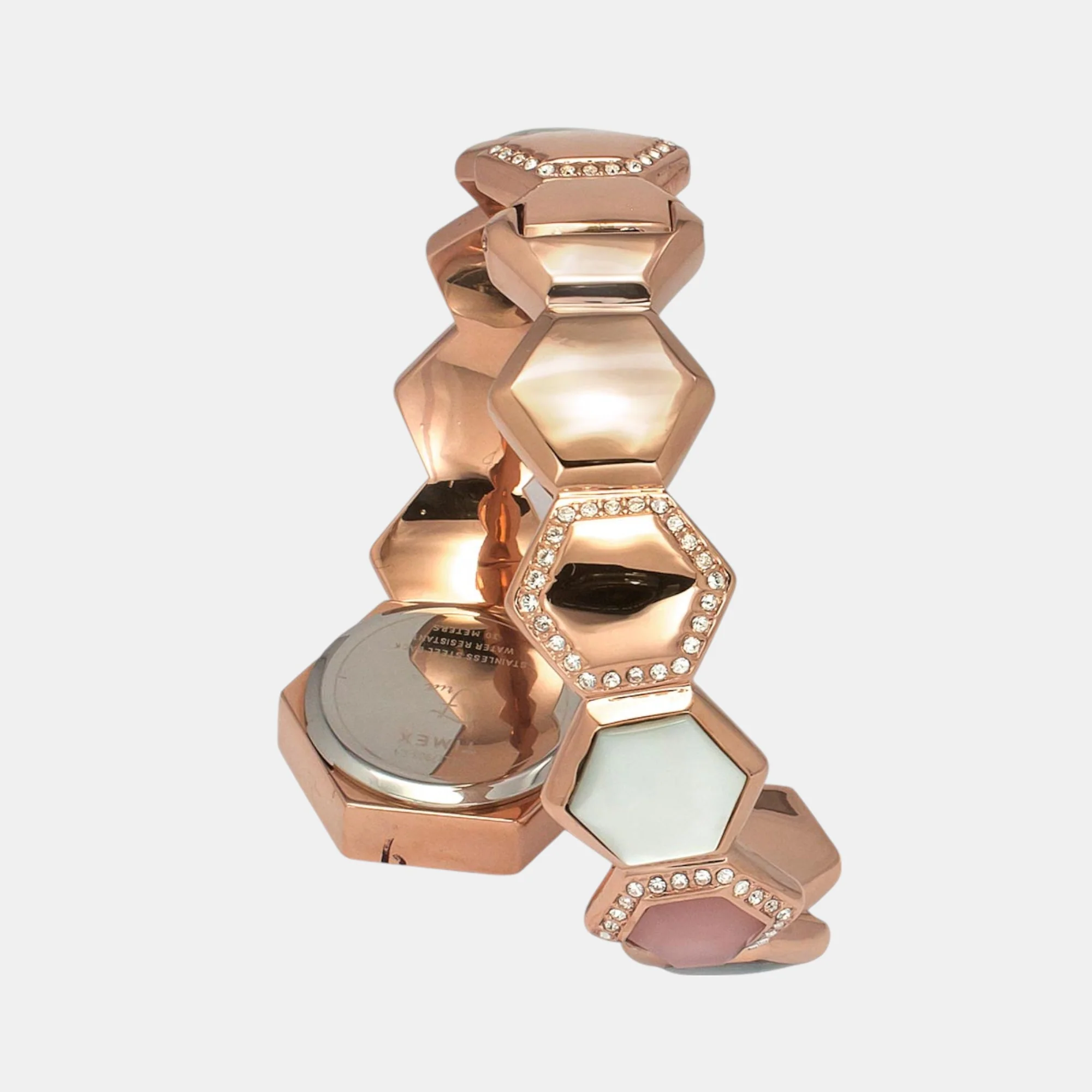 Fria Women Quartz Pink Dial Analog Brass Watch TWEL17903 - Image 5