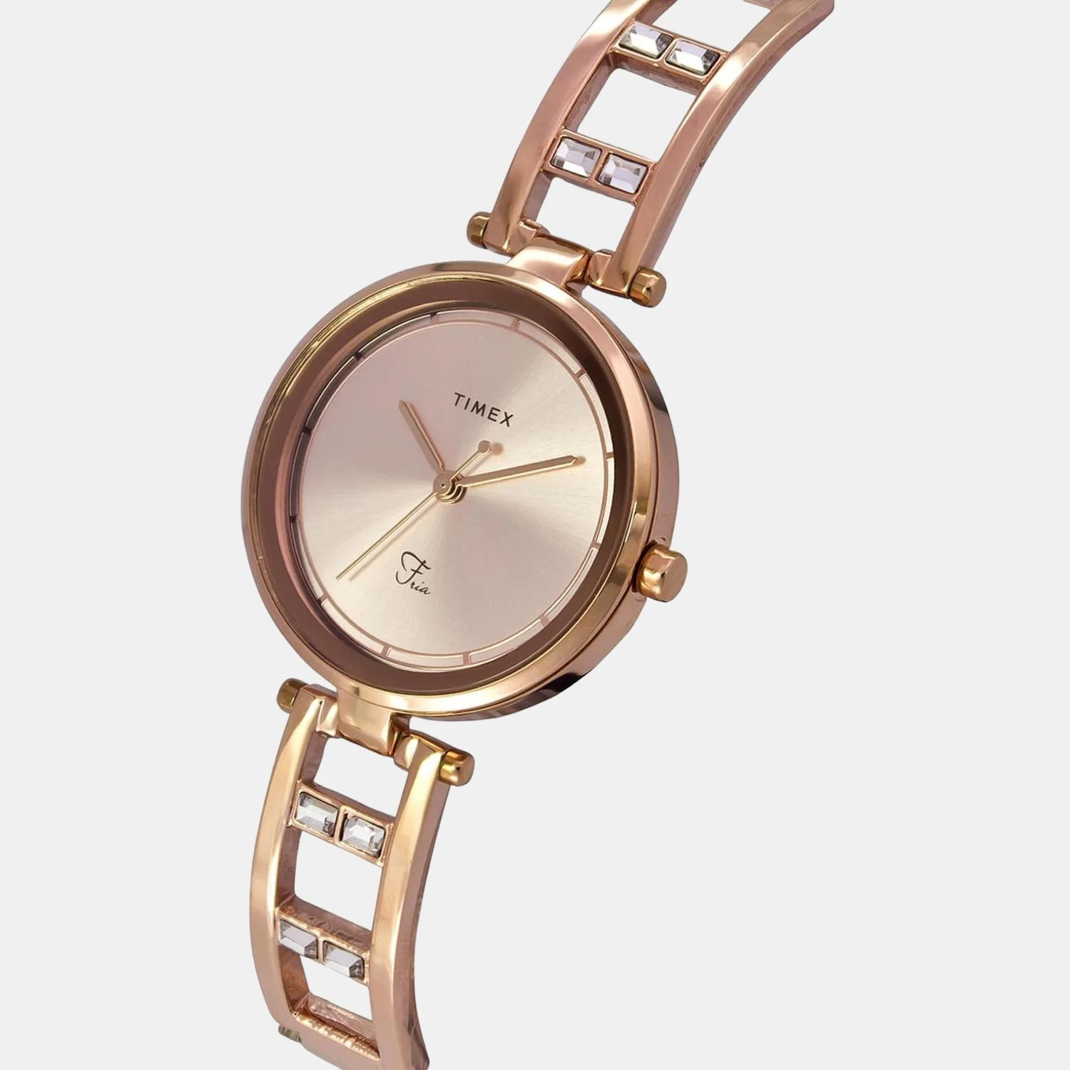 Fria Women Quartz Rose Gold Dial Analog Stainless Steel Watch TWEL15300 - Image 5