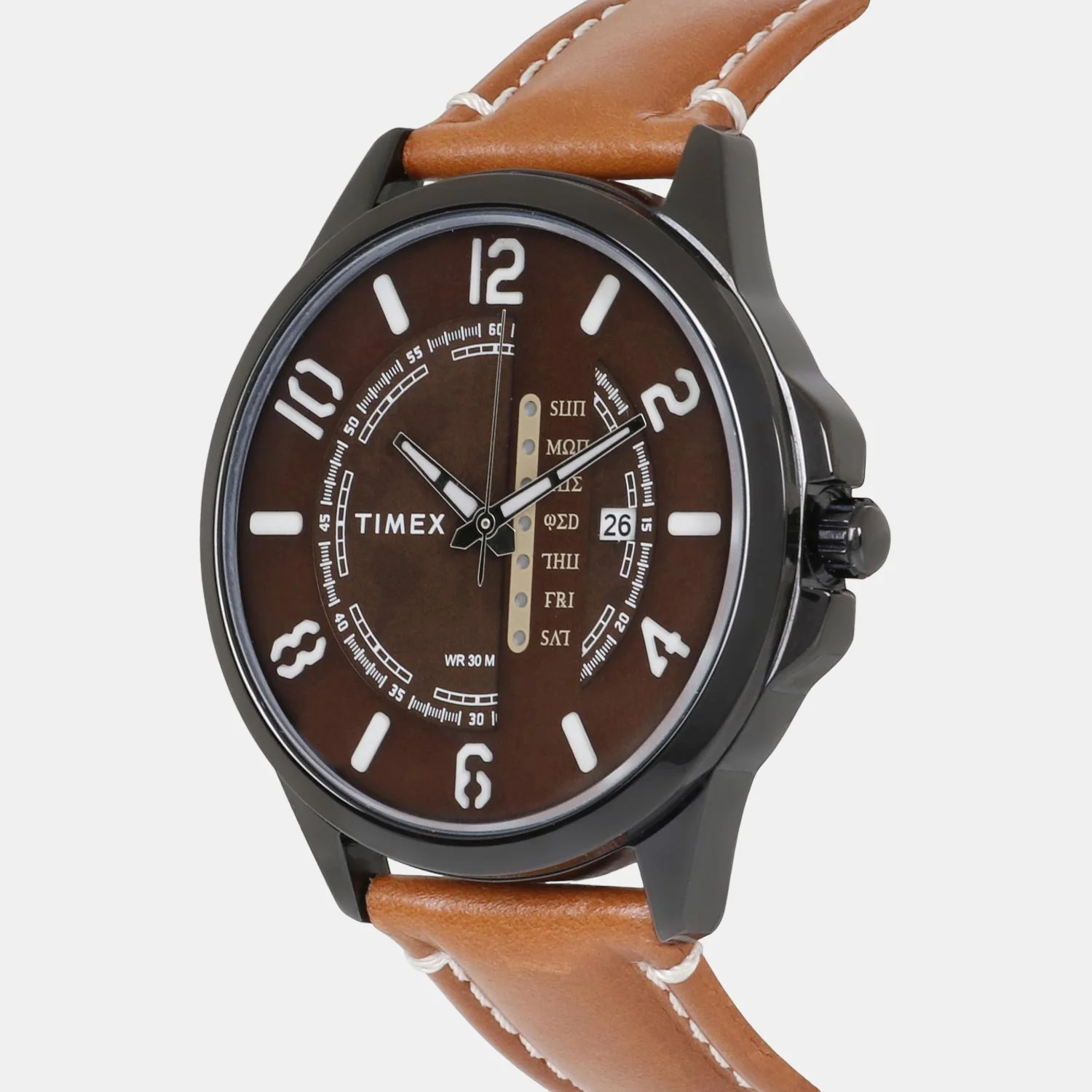 Men Quartz Brown Dial Analog Leather Watch TWEG16504 - Image 3