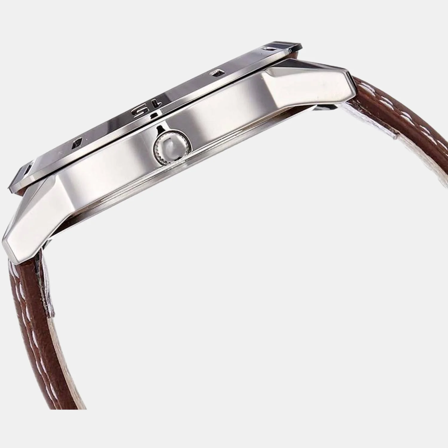 Men Quartz White Dial Analog Leather Watch TI000U9000 - Image 3