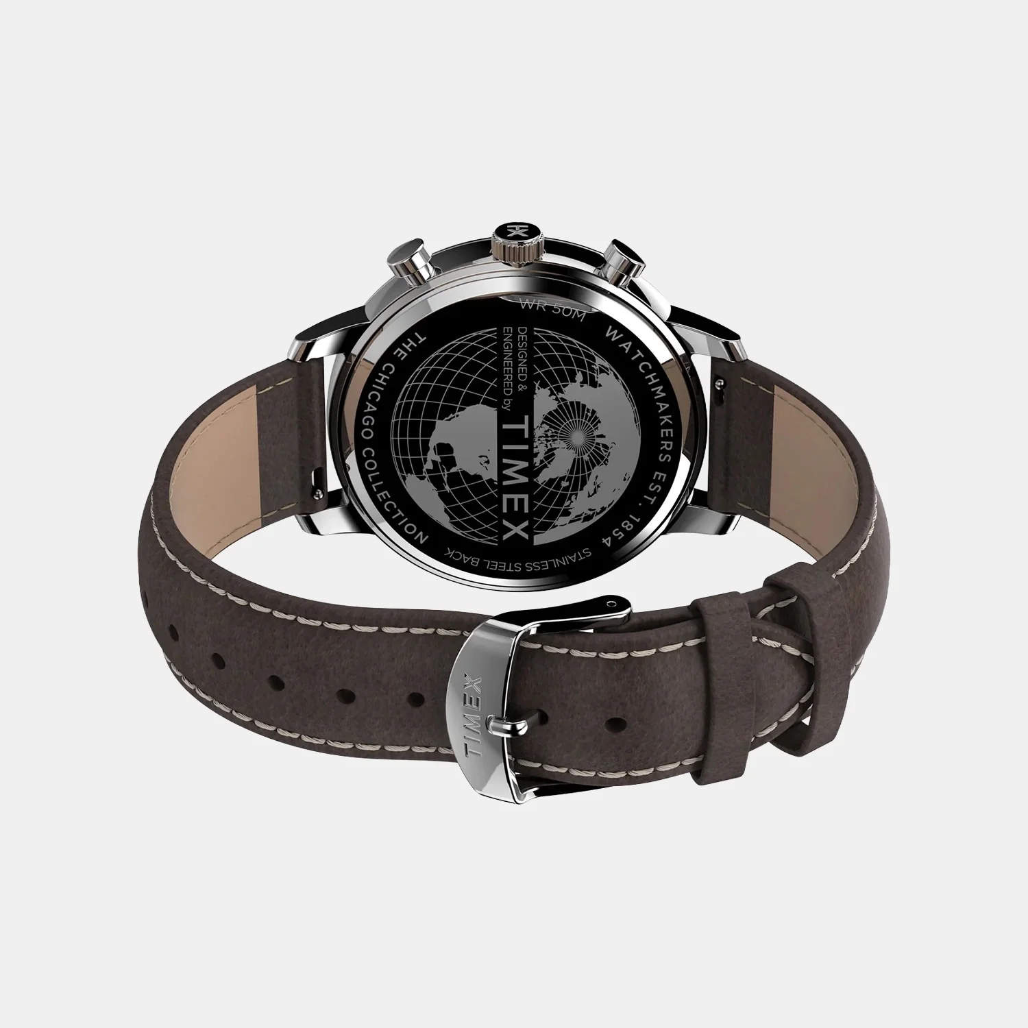 Men Quartz White Dial Analog Leather Watch TW2U38800UJ - Image 5