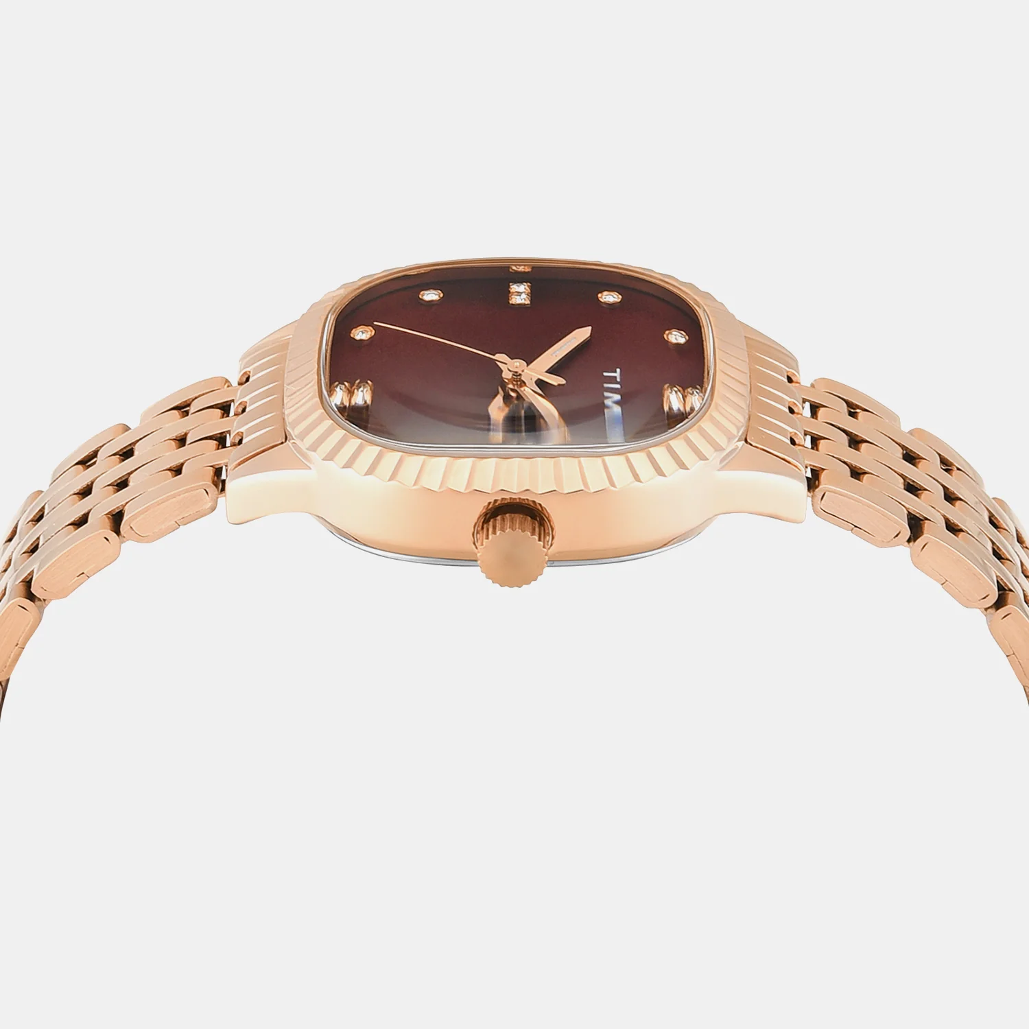 Trendline Women Quartz Burgundy Dial Analog Stainless Steel Watch TWEL27300 - Image 4