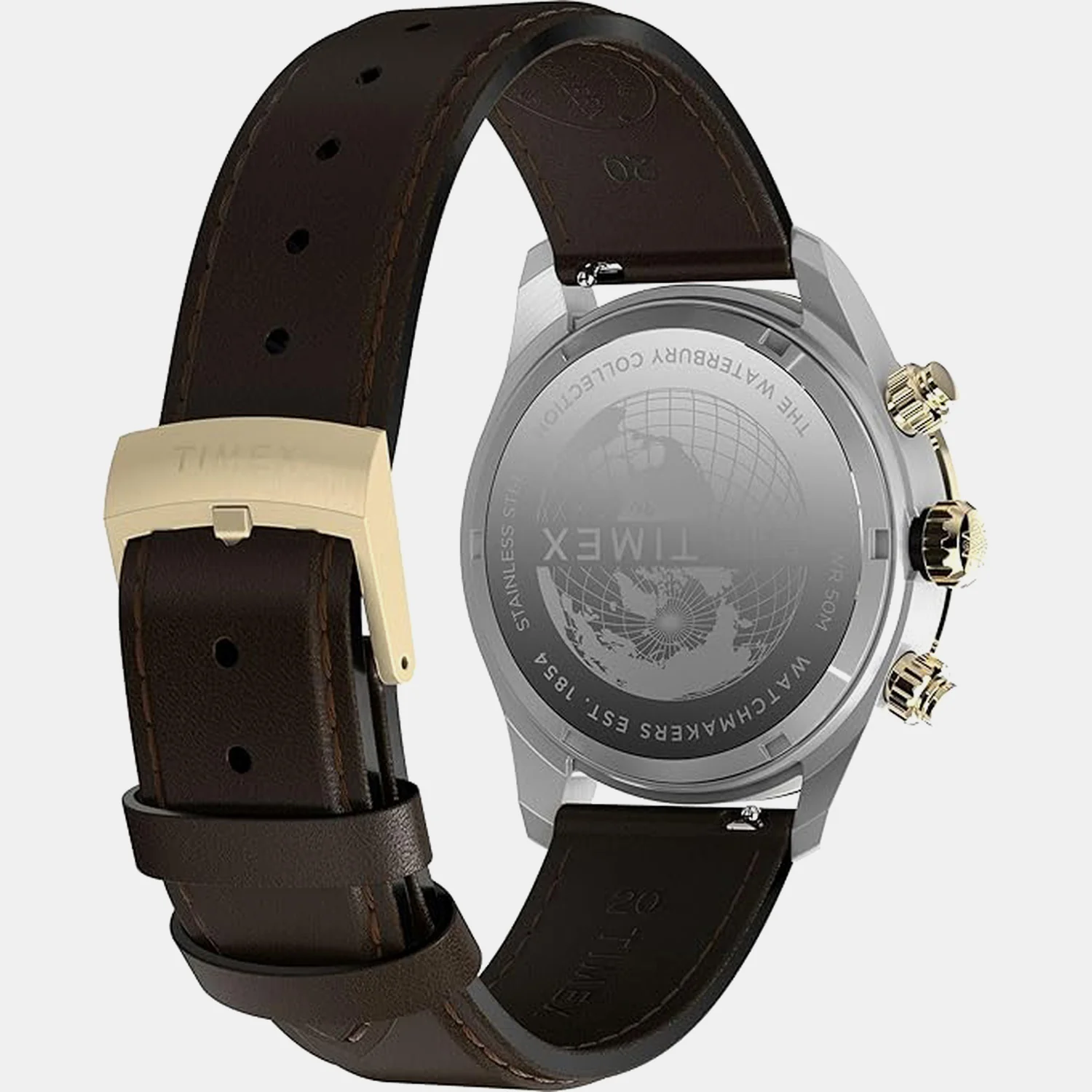 Waterbury Heritage Men Quartz Black Dial Chronograph Leather Watch TW2Y24100IK - Image 3