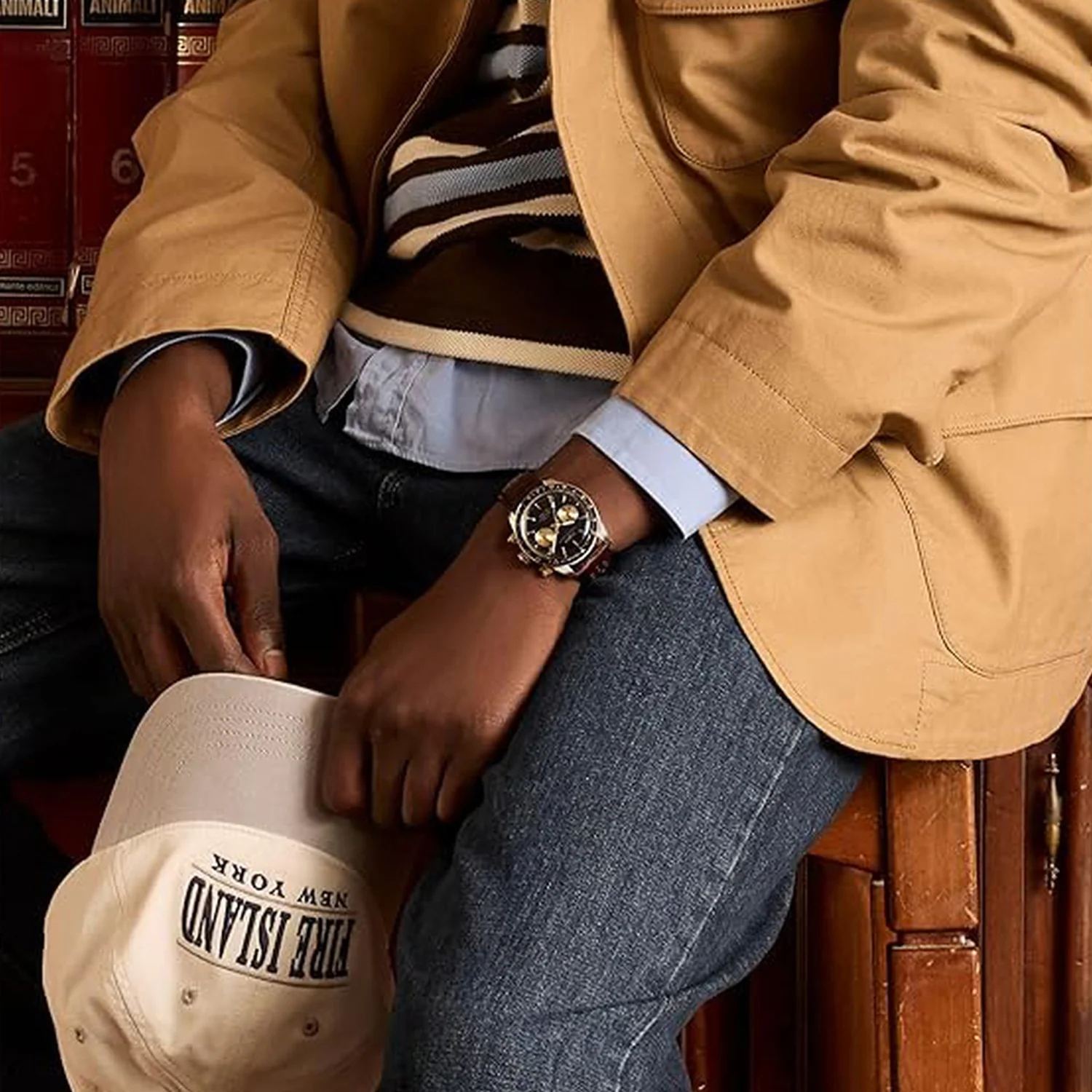 Waterbury Heritage Men Quartz Black Dial Chronograph Leather Watch TW2Y24100IK - Image 4