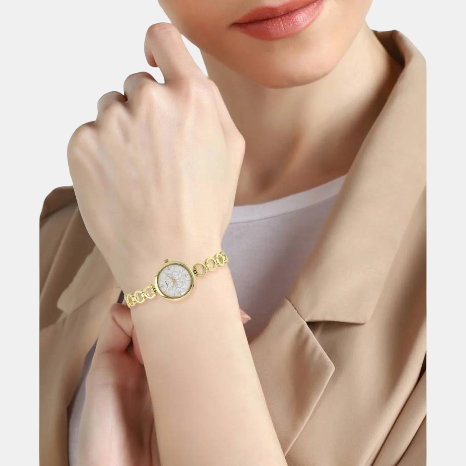 Women Quartz Gold Dial Analog Brass Watch TWEL11413 - Image 5