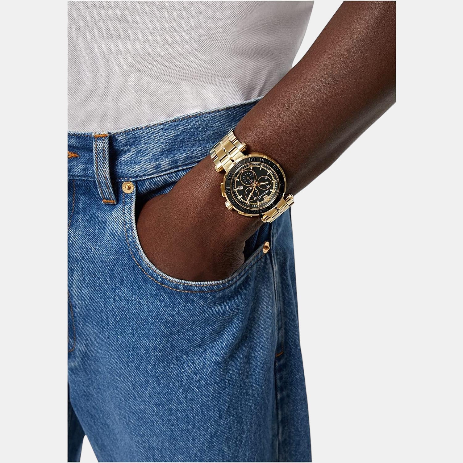 Men Quartz Black Dial Chronograph Stainless Steel Watch VEPM00720 - Image 5