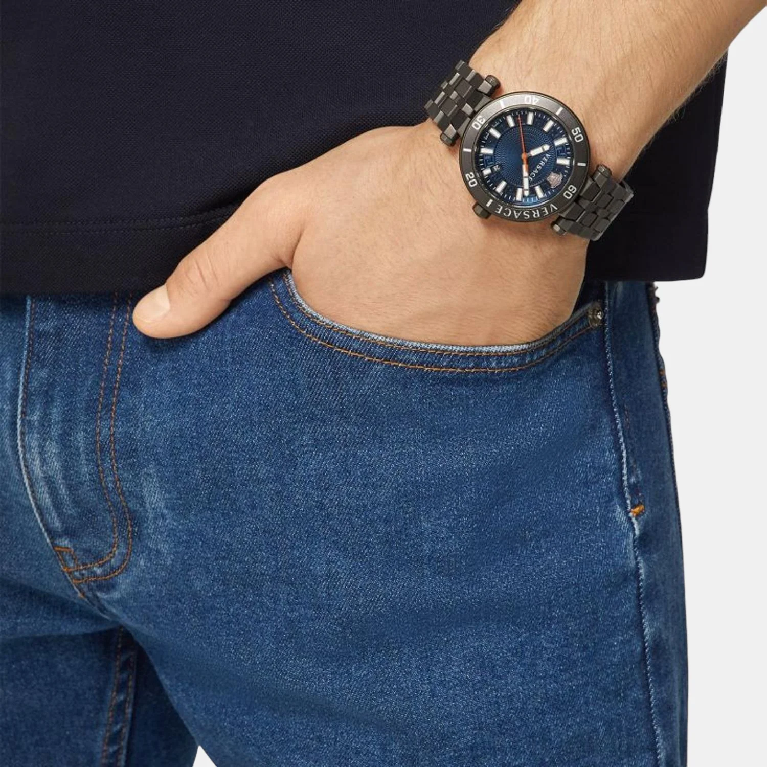 Men Quartz Blue Dial Analog Stainless Steel Watch VEZ300621 - Image 4