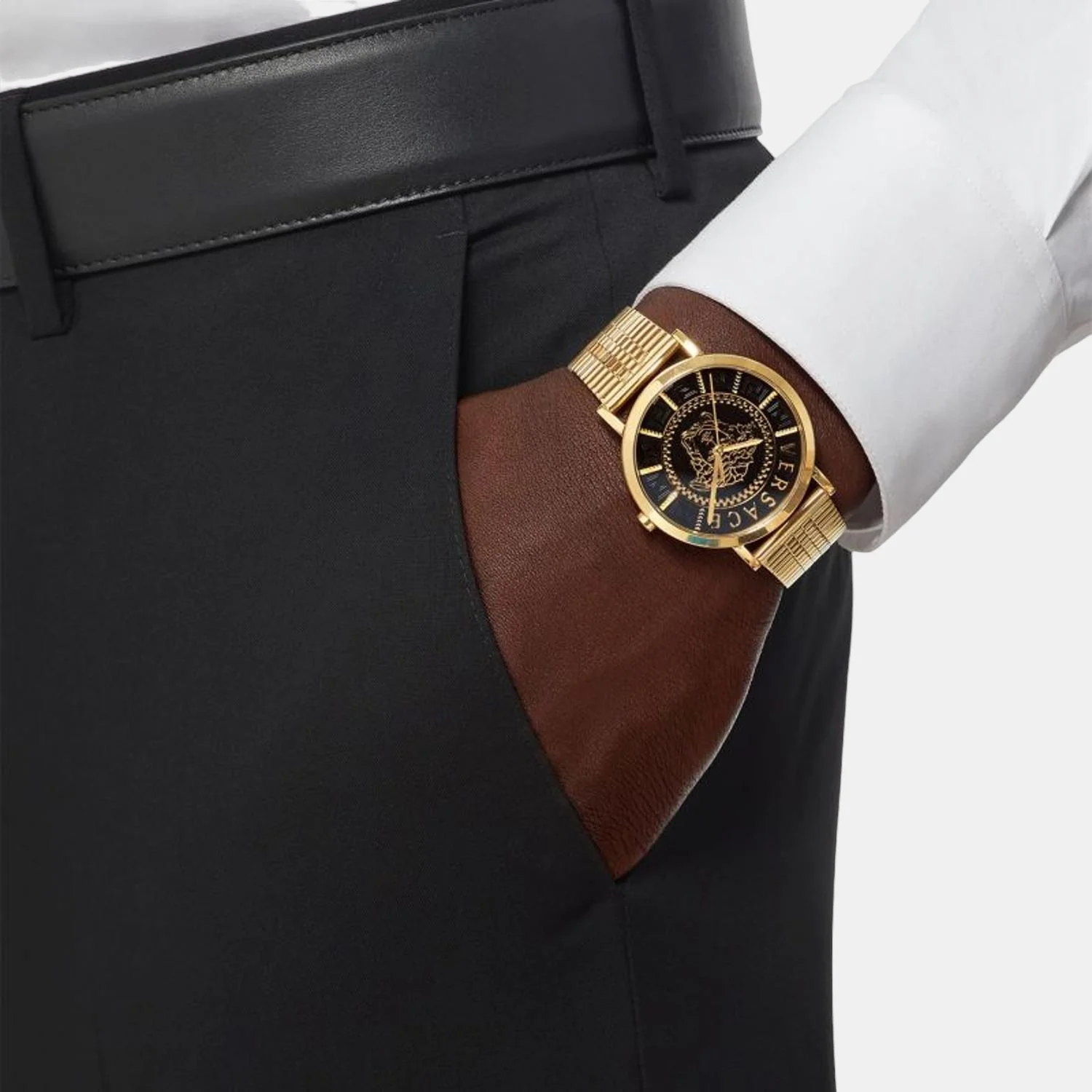 Men Quartz Green Dial Analog Stainless Steel Watch VEJ400521 - Image 4