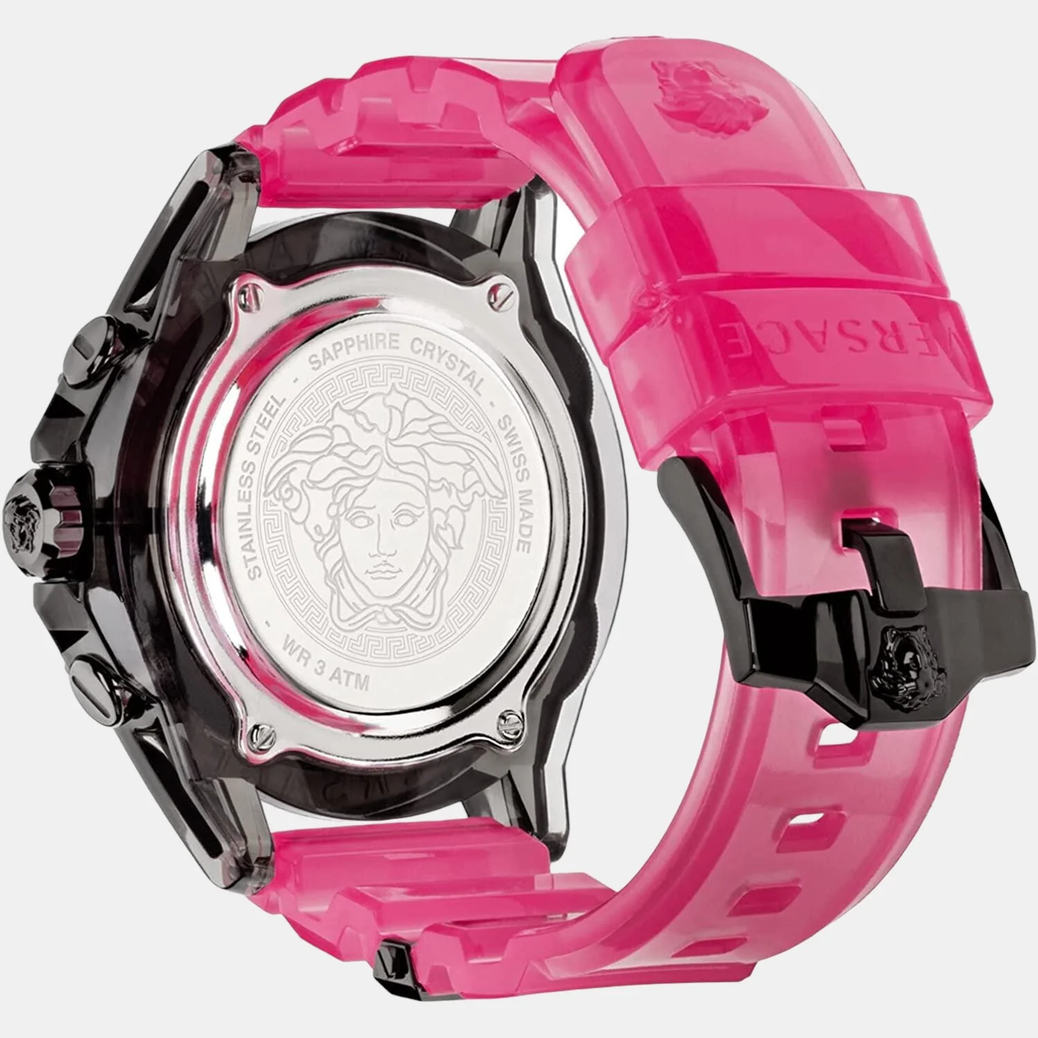 Unisex Quartz Pink Dial Chronograph Silicone Watch VEZ700221 - Image 3
