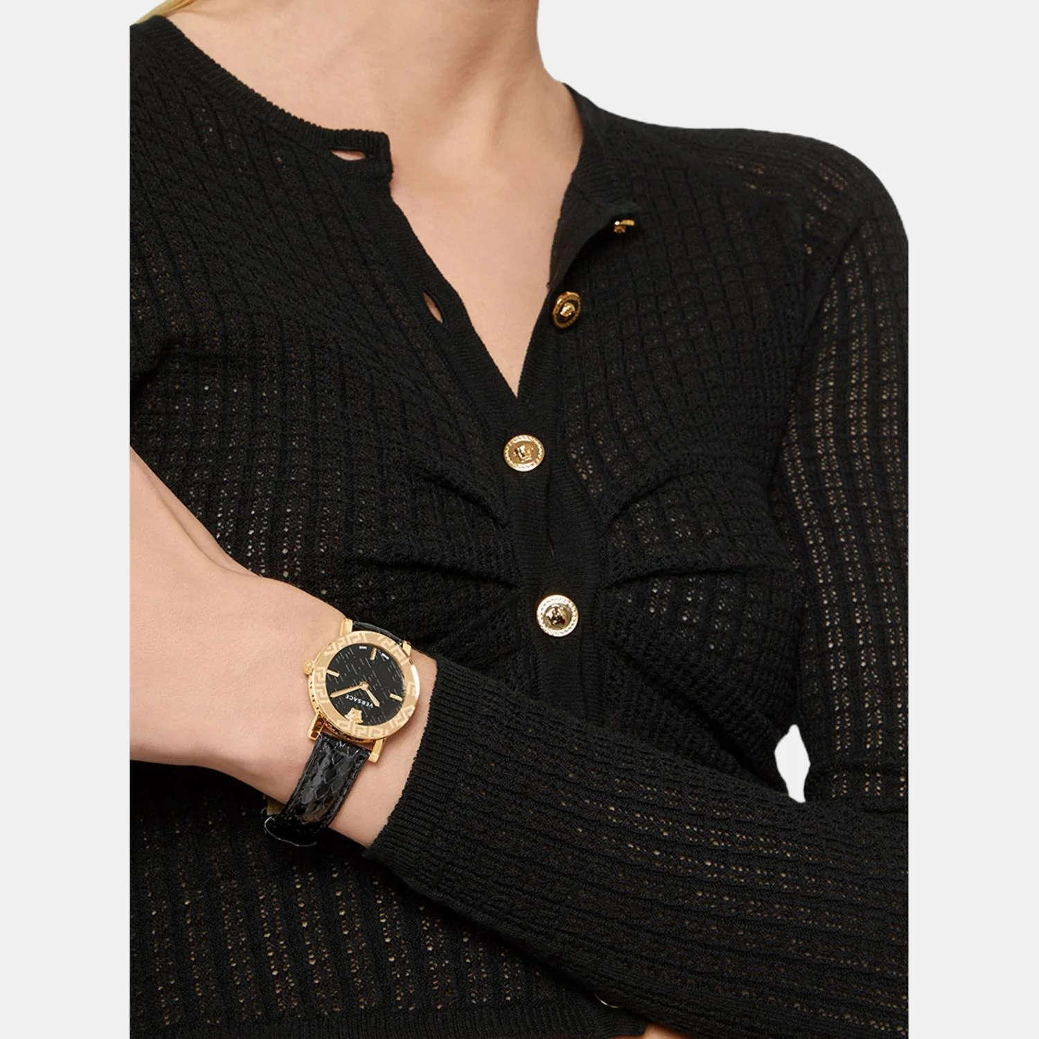 Women Quartz Black Dial Analog Leather Watch VEU300221 - Image 4